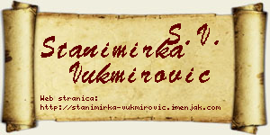 Stanimirka Vukmirović vizit kartica